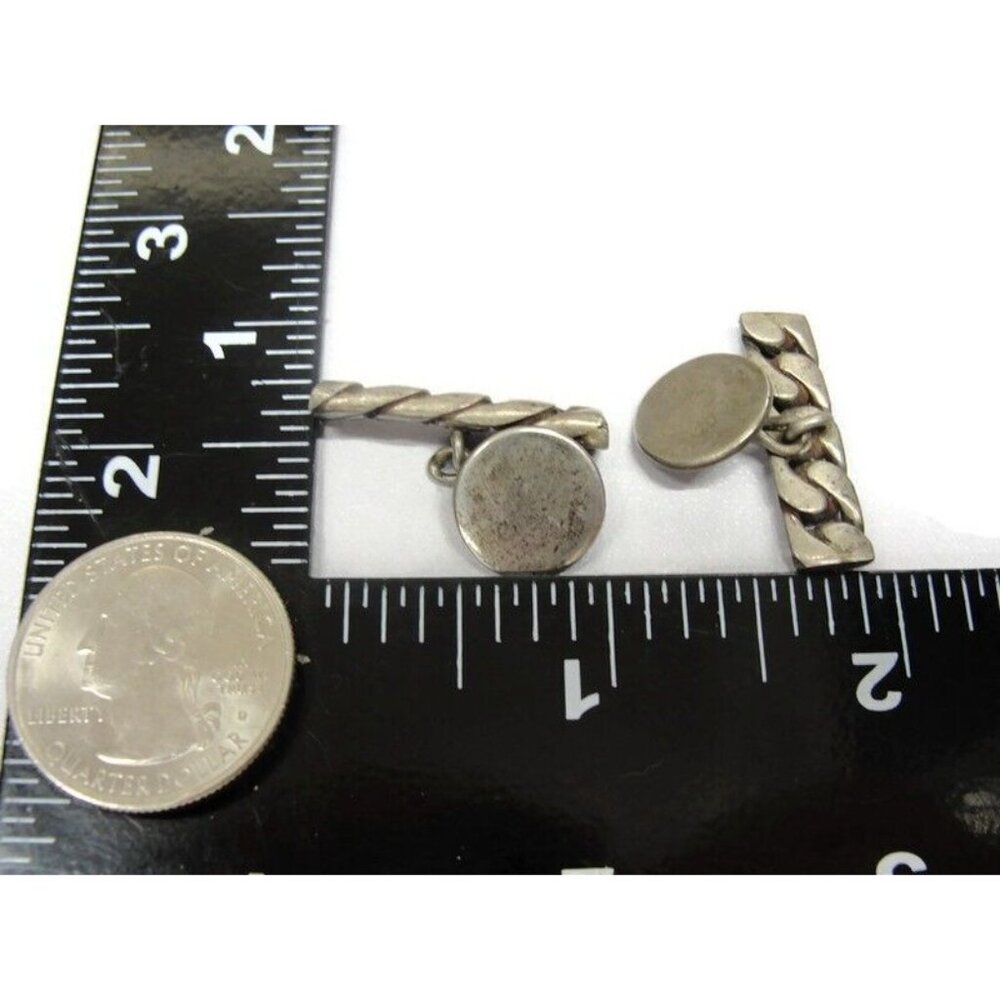 Vintage 925 Solid Link Cufflinks Sterling Wedding… - image 8